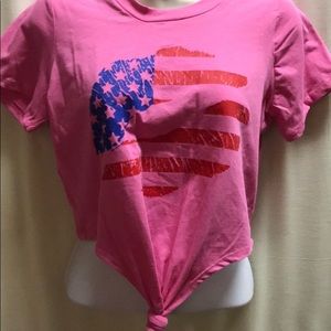 Crop Top “American Flag lip shape” New